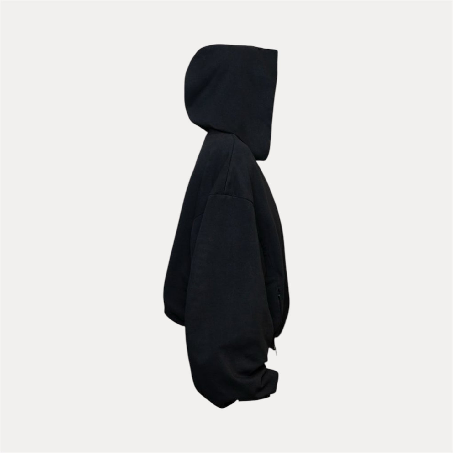 Amulet double layered Zip Hoodie (Black)