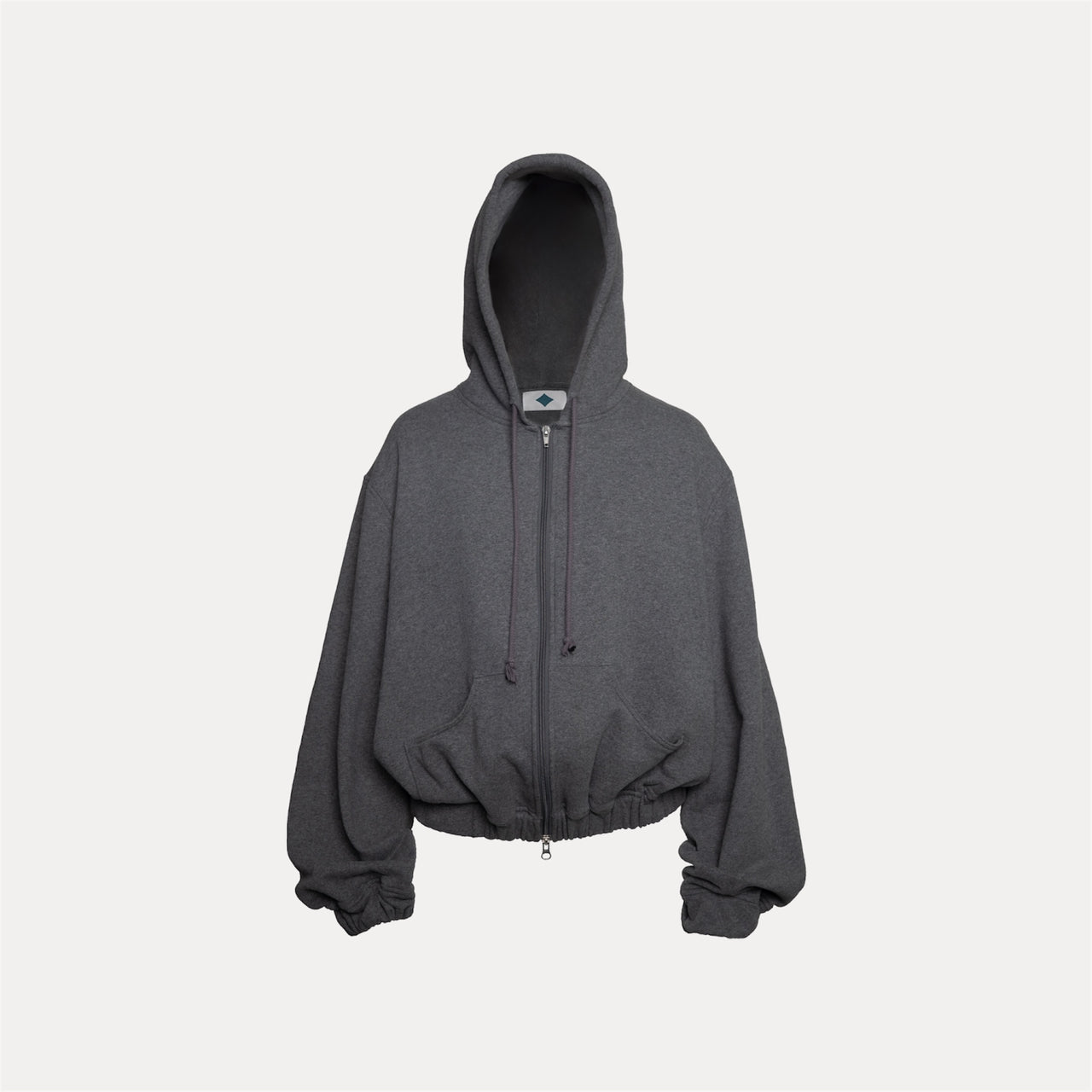 Amulet Zip Hoodie in French Terry (Heather Grey)
